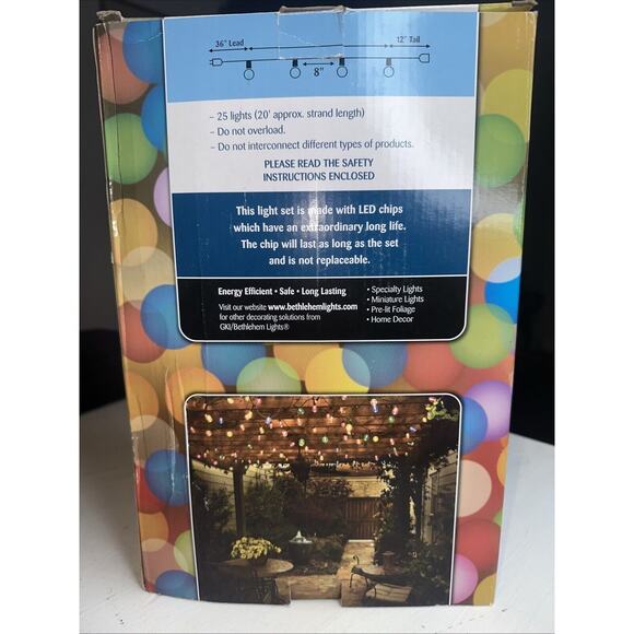 Bethlehem Lights 25 LED G50 Globe Lights Multicolor indoor outdoor cml grade - Picture 3 of 6